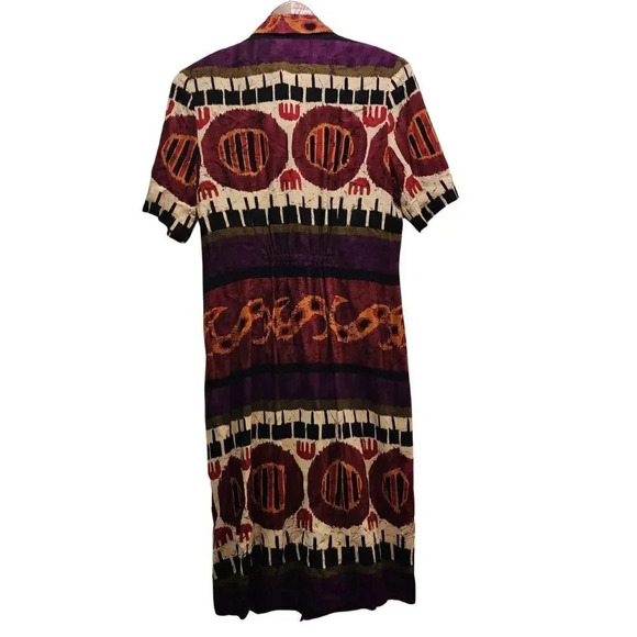 Anthony Mark Hankins Vtg Multicolor Short Sleeve Midi Grannycore Dress Sz 8M - Picture 3 of 11